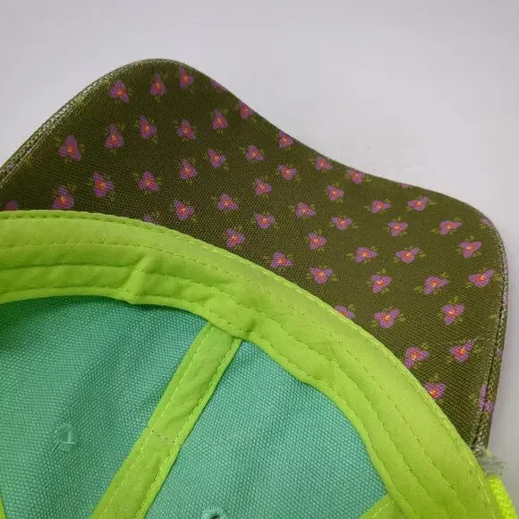 Natural Life Trucker Hat Blue Yellow One Size Live Happy Patch Floral Brim - Picture 8 of 9